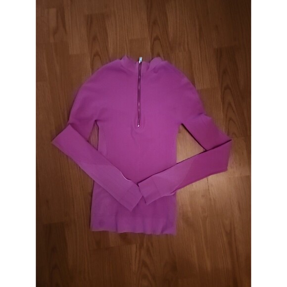 Free People Movement Pink 1/2 Zip Mock Neck  Activewear PulloverWomens XS Barbie - Picture 11 of 15